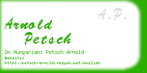 arnold petsch business card